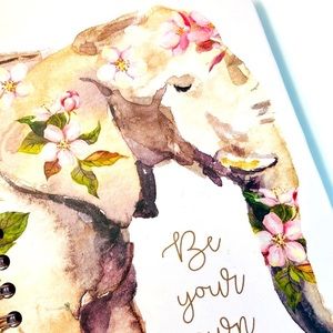 Elephant With Flowers Spiral Journal Notebook
